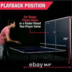 Ensemble de ping-pong tennis de table pliable intérieur de taille officielle avec 2 raquettes, 2 balles bleues