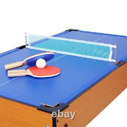 Ensemble de table de jeu 5-en-1 pour la maison: baby-foot, ping-pong, basketball, billard