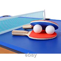 Ensemble de table de jeu 5-en-1 pour la maison: baby-foot, ping-pong, basketball, billard