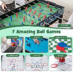 Ensemble de table de jeu Combo 15-en-1 avec hockey, billard, ping-pong, bowling et échecs