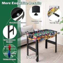 Ensemble de table de jeu combinée 12-en-1 avec baby-foot, air hockey, billard, ping-pong, échecs, bowling