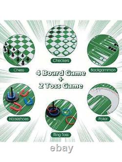 Ensemble de table de jeu combo 12 en 1 - Baby-foot, hockey sur air, billard, ping-pong, échecs, bowling