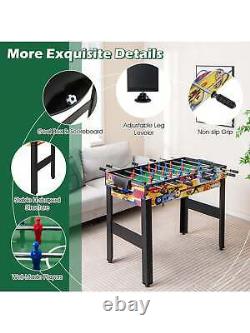 Ensemble de table de jeu combo 12-en-1 avec baby-foot, air hockey, billard, ping-pong, échecs et bowling