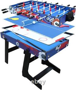 Ensemble de table de jeu multi-jeux 4 en 1, 48 mini baby-foot, ping-pong, table de billard