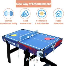 Ensemble de table de jeu multi-jeux 4 en 1, 48 mini baby-foot, ping-pong, table de billard