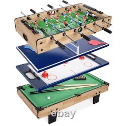 Ensemble de table de jeu multi-jeux 4 en 1 Combinaison de football, air hockey, billard et tennis de table