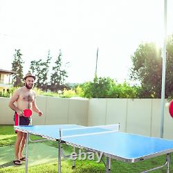 Ensemble de tennis de table d'intérieur, table de ping-pong pliante avec filet, 2 raquettes et 2 balles