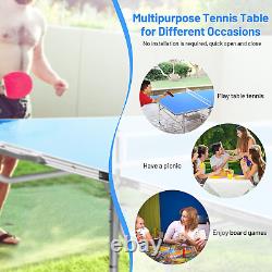 Ensemble de tennis de table d'intérieur, table de ping-pong pliante avec filet, 2 raquettes et 2 balles