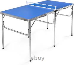 Ensemble de tennis de table d'intérieur, table de ping-pong pliante avec filet, 2 raquettes et 2 balles