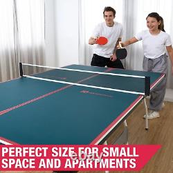 Ensemble de tennis de table de taille moyenne pliable pour l'intérieur avec 2 raquettes et 2 balles