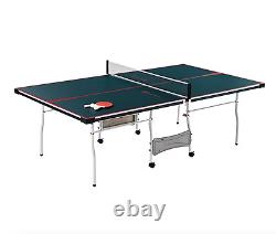 Ensemble de tennis de table de taille moyenne pliable pour l'intérieur avec 2 raquettes et 2 balles