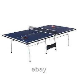 Ensemble de tennis de table ping-pong pliant intérieur et extérieur de taille officielle avec 2 raquettes et 2 balles