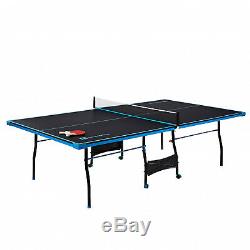 Extérieur / Intérieur Tennis Ping Pong Black & Blue Tableau 2 Pagaies Et Couilles Inclus