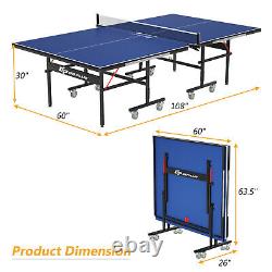 Goplus Table Professionnelle Pliable De Tennis De Table Pour Jouer À L'intérieur Et À L'extérieur