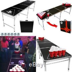 Gopong 8 Foot Portable Beer Pong / Tailgate Tables Noir, Football, American Fl