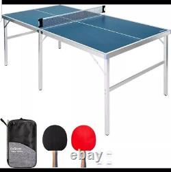 Jeu de table de tennis de taille moyenne Gosport - Set portable intérieur/extérieur - Couleur bleue