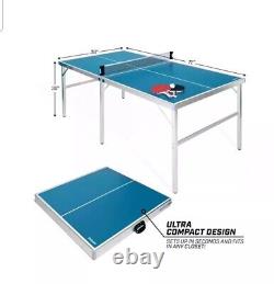 Jeu de table de tennis de taille moyenne Gosport - Set portable intérieur/extérieur - Couleur bleue