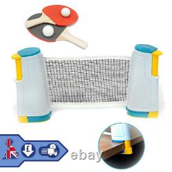 Kit De Tennis De Table Portable Ping-pong Net Rétractable Avec 2 Paddles