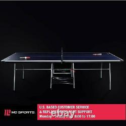MD Sports Taille Officielle 15mm 4 Pièces Tennis De Table Intérieure, Accessoires Noir/bleu