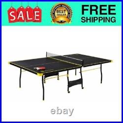 MD Sports Taille Officielle Table Tennis Table Noir Et Jaune