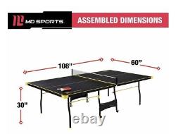 MD Sports Ttt415 047m 15mm 4 Pièces Table Intérieure Tennis Noir/jaune
