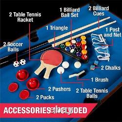 Mesa De Juegos Multiple 4 En 1 Futbolin Ping Pong Billar Hockey Con Accesorios