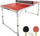 Mini Mini Enfants Ping Pong Table Tennis Économie D'espace Et Rangement Facile Comprend