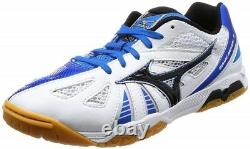 New Mizuno Chaussures De Tennis De Table 81ga1515 Wave Medal 5 Blanc Noir Bleu Us7-10.5