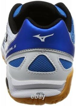 New Mizuno Chaussures De Tennis De Table 81ga1515 Wave Medal 5 Blanc Noir Bleu Us7-10.5