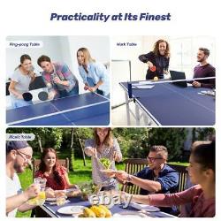 Nouvelle Table De Ping-pong Portable Avec Filet, 2 Raquettes, 3 Boules De Tennis De Table Ensemble De Table