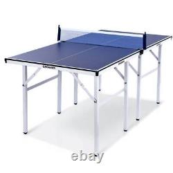 Ping Ping Pong De Tennis À L'intérieur Et À L'extérieur Table Fordable 2 Paddles Et Boules Inclus
