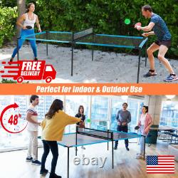 Ping Pong Et Table De Volleyball Pour L'intérieur Et L'extérieur. Table De Tennis De Plage