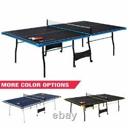 Ping Pong Table Taille Officielle Tennis Extérieur/intérieur 2 Paddles Balles Noir/blue