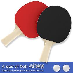 Ping-pong De Tennis En Plein Air Pliable Table 2 Paddles 2 Balles Cadeau De Noël