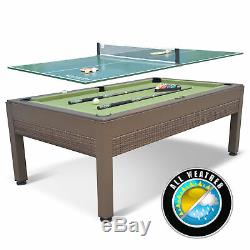 Piscine Extérieure Table + Tennis De Table De Billard + Top Comprend Accessoires De Ping-pong