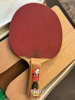 Raquette de tennis de table vintage Stiga Hans Alser Cobra Yasaka Suède Sac de ping-pong