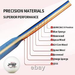 Raquettes de ping-pong DHS avec housse de transport et revêtement en caoutchouc