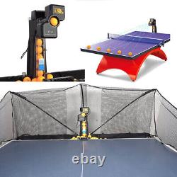 Robot automatique de tennis de table Ping Pong Machine d'entraînement avec filet et télécommande et 100 balles