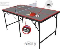 Slazenger Mini 5 Pieds Tennis De Table De Ping-pong Pliant Avec Des Battes Net Balles Intérieur