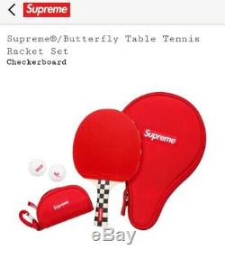 Supreme X Papillon Table Tennis Racket Set Boule Damier De Ping-pong Box Logo