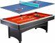 Table De Billard 7 Pieds + Plateau De Tennis De Table Inclus Billard + Ping Pong Accessoires