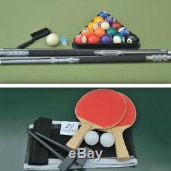 Table De Billard Extérieure + Plateau De Tennis De Table Avec Accessoires De Billard Et De Ping-pong