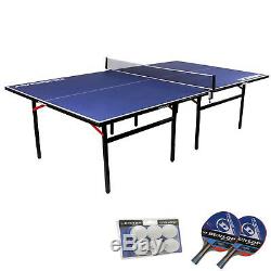 Table De Ping-pong Donnay Indoor Pleine Grandeur Bleue, 2 Battes + Balles