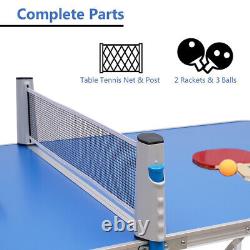 Table De Ping-pong Pliable Portable De Tennis De Table + Accessoires Intérieur/extérieur Nouveau