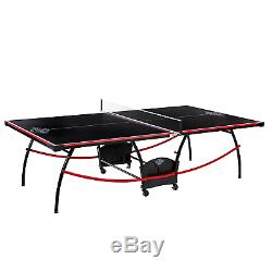 Table De Tennis De Table Pliante 2 Pièces Lancaster Avec 4 Raquettes Et 6 Balles De Ping Pong