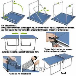Table De Tennis Pliable Ping Pong Table Avec Net Et Post Indoor Outdoor Sports