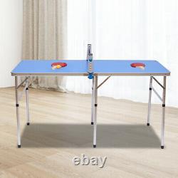 Table De Tennis Pliable Pour Ping-pong Extérieure/intérieure Pro Avec 2 Paddles Et 3 Boules