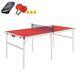 Table Pliable De Tennis De Table Table Extérieure / Intérieure Ping Pong Table Avec Raquettes Net Rouge