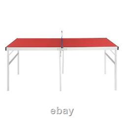Table Pliable De Tennis De Table Table Extérieure / Intérieure Ping Pong Table Avec Raquettes Net Rouge