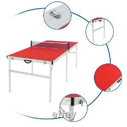 Table Pliable De Tennis De Table Table Extérieure / Intérieure Ping Pong Table Avec Raquettes Net Rouge